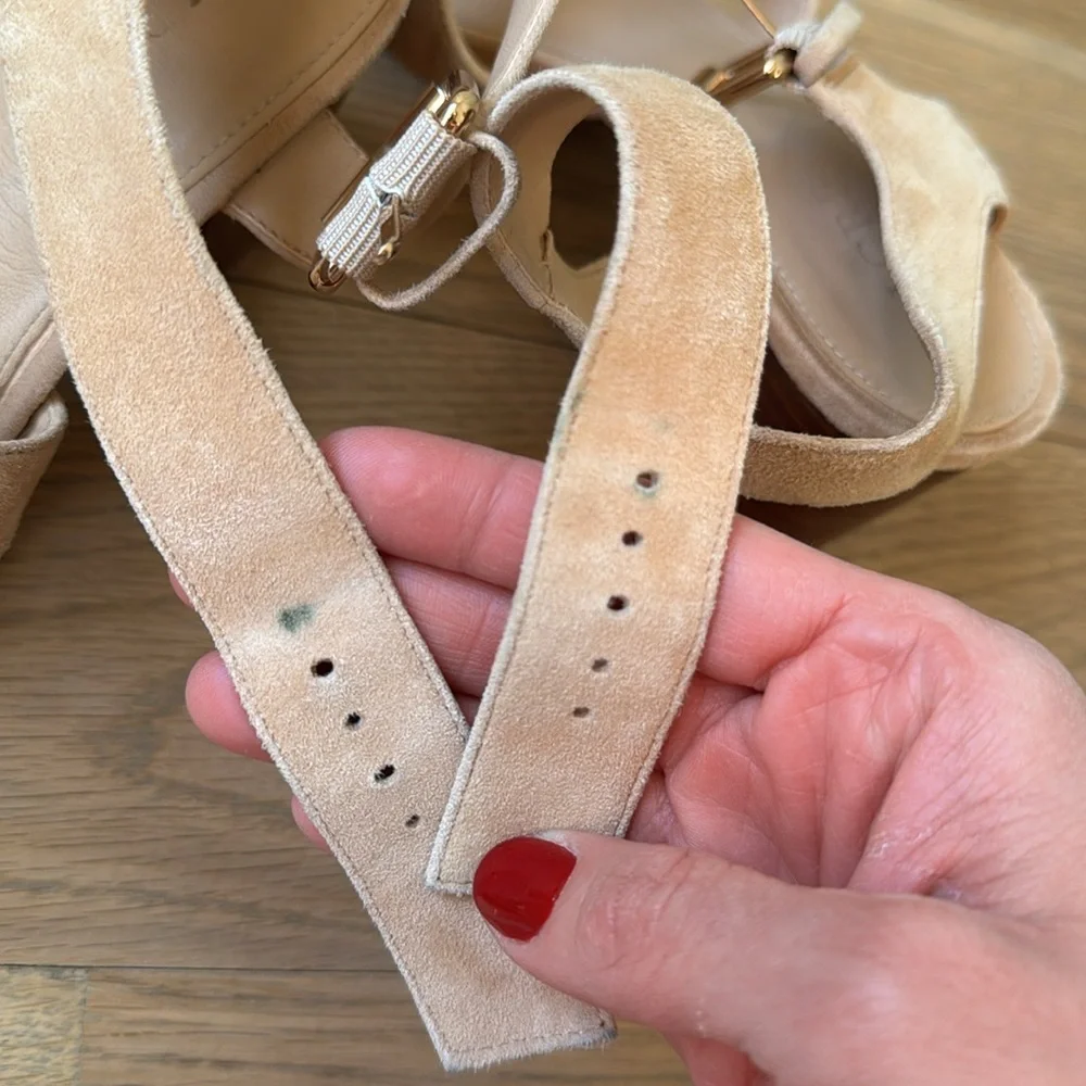 J.Crew Tan Suede Strappy Sandal with Wood Block Heel | Size 8.5 - Picture 11 of 11